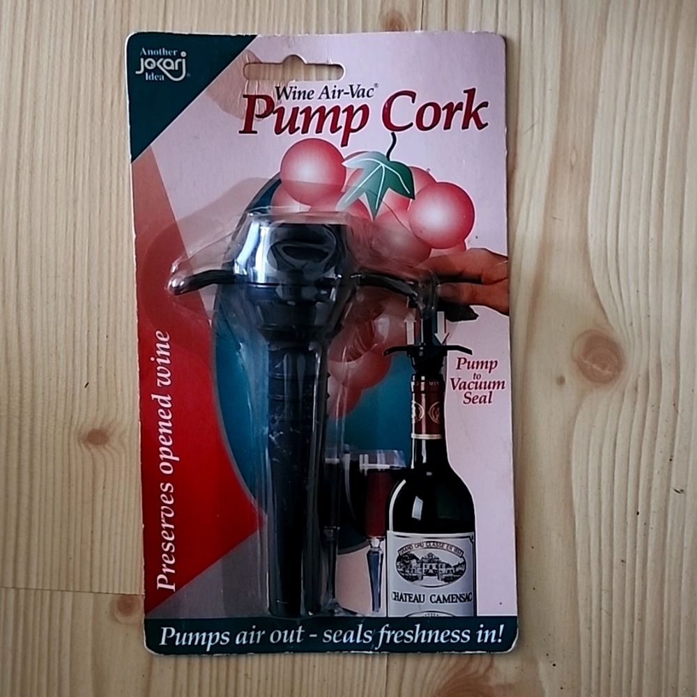 NIB Vintage Wine Pump Jokari Wine Air Vac Pump Wine Preservation System
